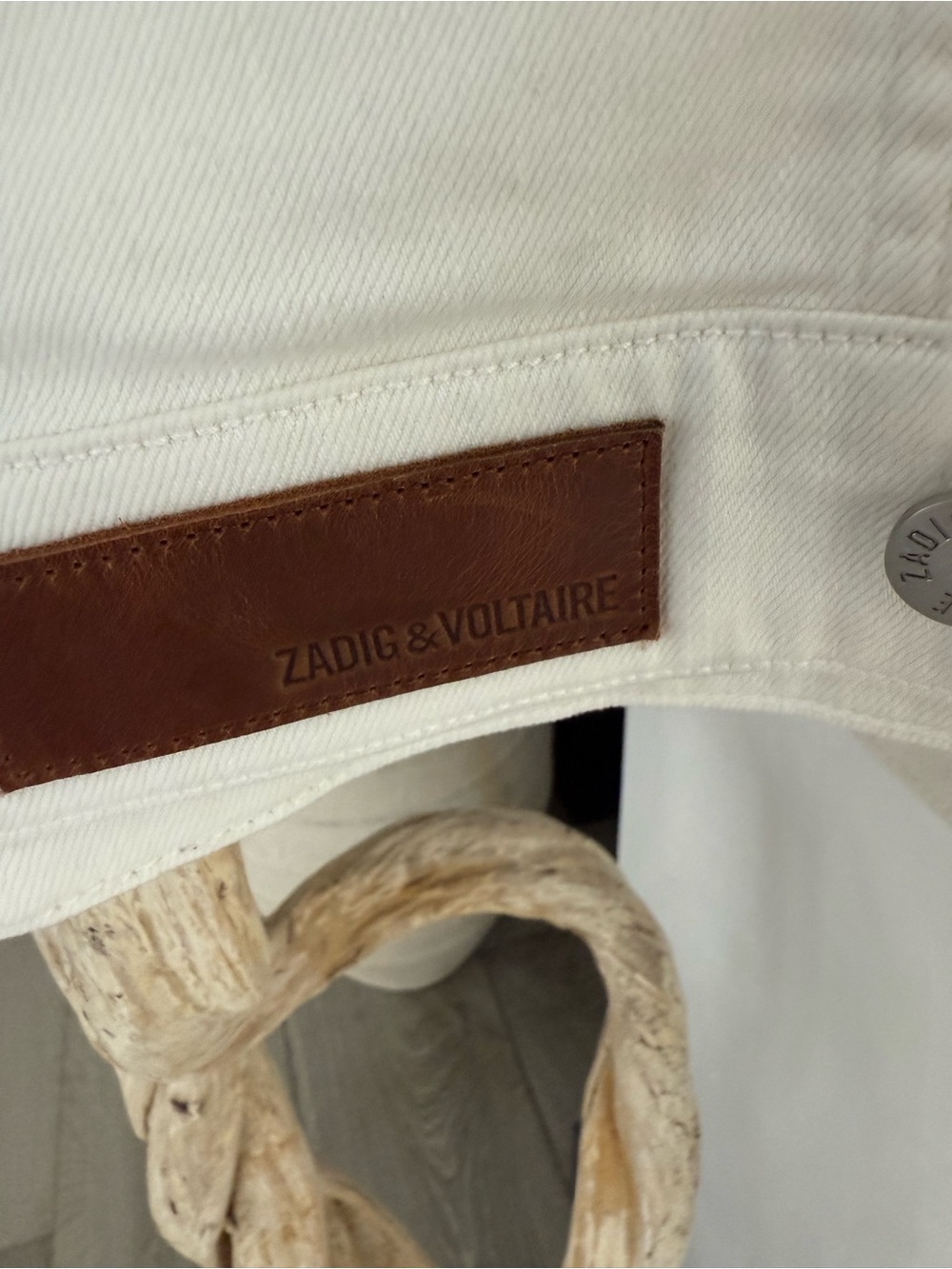 ZADIG&VOLTAIRE White Denim Jacket with Pastel Skull Graphic - Picture 5 of 12